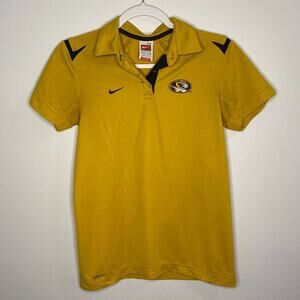 Nike Team Mizzou Tigers Missouri Polo Yellow Women's Size XS Athletic Polo